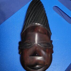 Collectors Item, Vintage mid-century Hand-carved Hardwood African Mask,